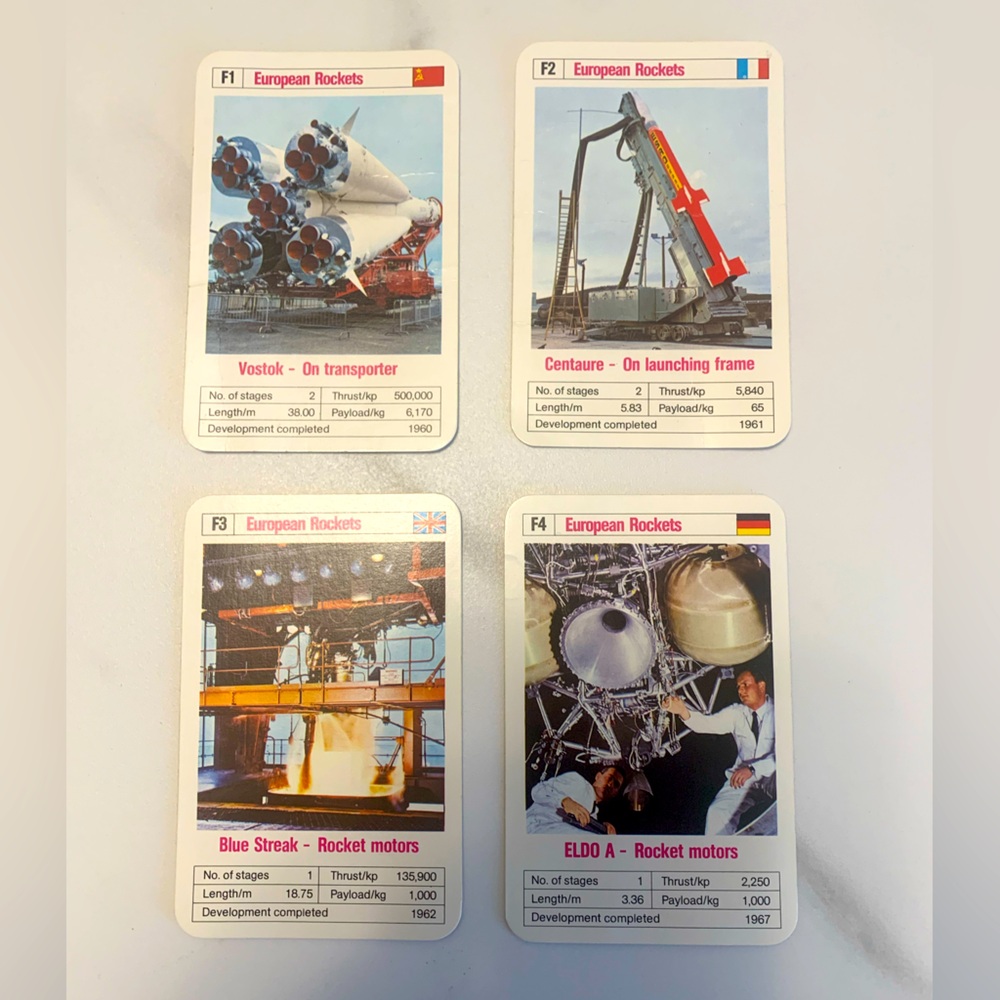 Vintage ACE Trump Card Game “Space Rockets” Full Set - Picture 7 of 13